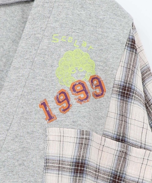 ScoLar（スカラー）の「161671：レトロ柄チェック切替カーディガン（カーディガン/ボレロ・レディース・ブラック/杢グレー/オフホワイト・M）」の17枚目の写真