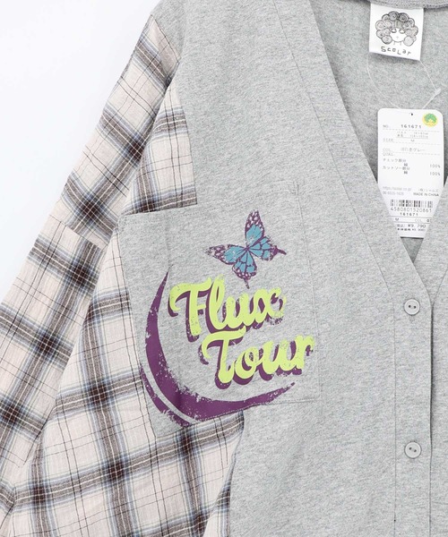 ScoLar（スカラー）の「161671：レトロ柄チェック切替カーディガン（カーディガン/ボレロ・レディース・ブラック/杢グレー/オフホワイト・M）」の22枚目の写真