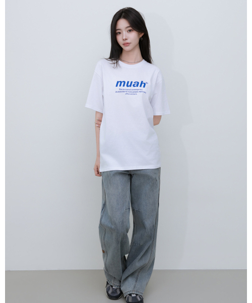 muahmuah（ムーアムーア）の「ムアグラフィックスタンダードTシャツ[2カラー]（Tシャツ/カットソー・レディース・ホワイト/ブラック・FREE）」の8枚目の写真