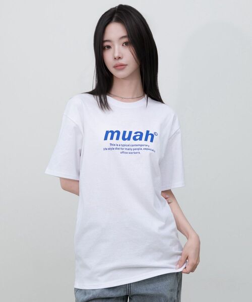 muahmuah（ムーアムーア）の「ムアグラフィックスタンダードTシャツ[2カラー]（Tシャツ/カットソー・レディース・ホワイト/ブラック・FREE）」の3枚目の写真