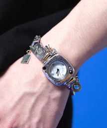 an meets zakka レトロアンティーク装飾カラフルポップアートプレートデザインチャームブレスレットウォッチ