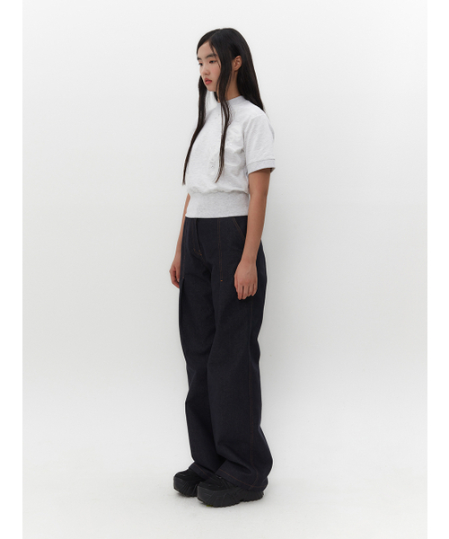 TUOMIO（トゥオミオ）の「RIBBON GRAPHIC MOCK NECK TOP [HEATHER GREY]（Tシャツ/カットソー・レディース・その他・1/2）」の3枚目の写真