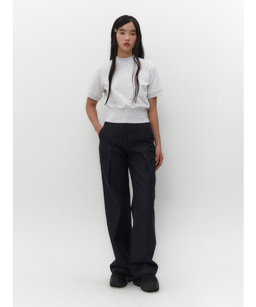 TUOMIO（トゥオミオ）の「RIBBON GRAPHIC MOCK NECK TOP [HEATHER GREY]（Tシャツ/カットソー・レディース・その他・1/2）」の5枚目の写真