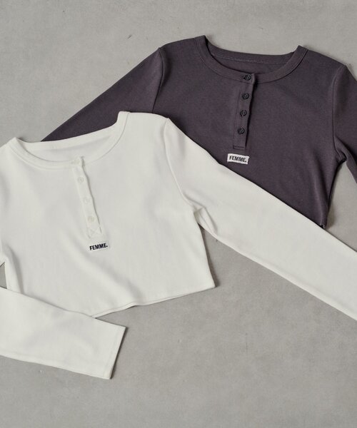 mline（エムライン）の「[mline]ロゴポイントPACKT（Tシャツ/カットソー・レディース・チャコールグレー/ピンク/カーキ/ネイビー・FREE）」の5枚目の写真