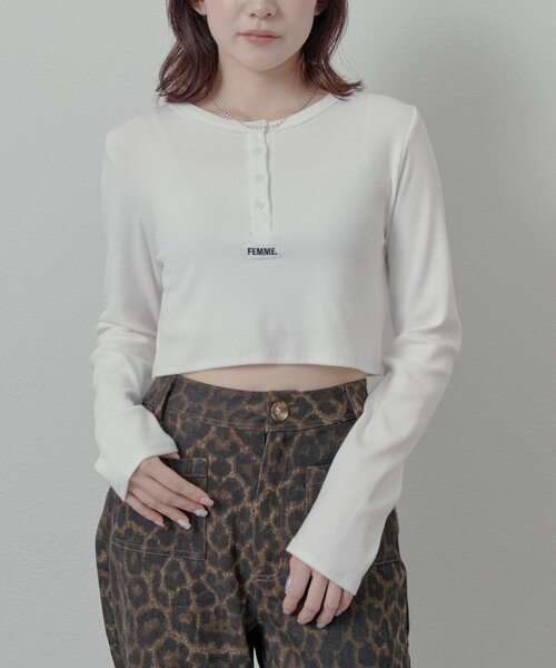 mline（エムライン）の「[mline]ロゴポイントPACKT（Tシャツ/カットソー・レディース・チャコールグレー/ピンク/カーキ/ネイビー・FREE）」の12枚目の写真