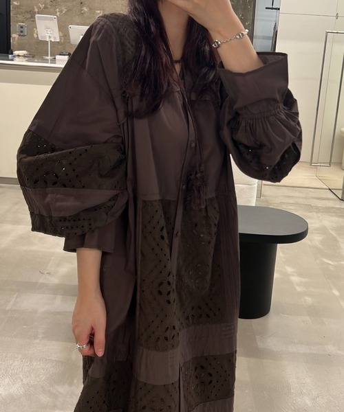 WILLFULLY（ウィルフリー）の「pieced cotton lace tiered volume OP（ワンピース・レディース・ブラウン/ブラック/ナチュラル・FREE）」の13枚目の写真