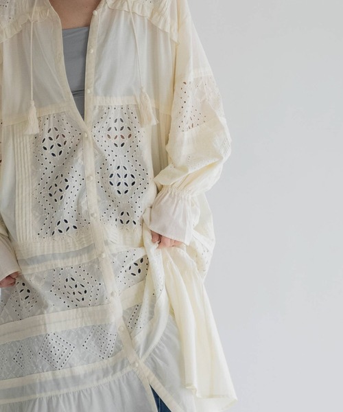 WILLFULLY（ウィルフリー）の「pieced cotton lace tiered volume OP（ワンピース・レディース・ブラウン/ブラック/ナチュラル・FREE）」の14枚目の写真