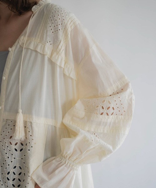 WILLFULLY（ウィルフリー）の「pieced cotton lace tiered volume OP（ワンピース・レディース・ブラウン/ブラック/ナチュラル・FREE）」の15枚目の写真