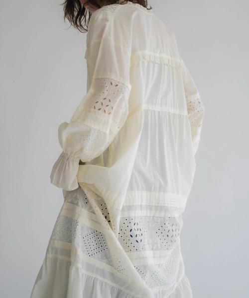 WILLFULLY（ウィルフリー）の「pieced cotton lace tiered volume OP（ワンピース・レディース・ブラウン/ブラック/ナチュラル・FREE）」の16枚目の写真