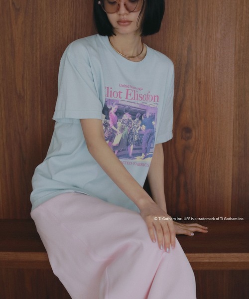 A part by(アパートバイ)の「LIFEカラーTシャツ(Tシャツ/カットソー・レディース・チャコールグレー/ライトブルー・FREE)」の2枚目の写真