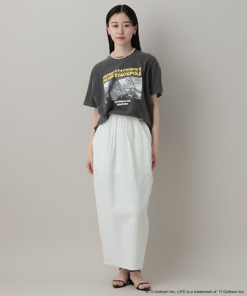 A part by(アパートバイ)の「LIFEカラーTシャツ(Tシャツ/カットソー・レディース・チャコールグレー/ライトブルー・FREE)」の3枚目の写真
