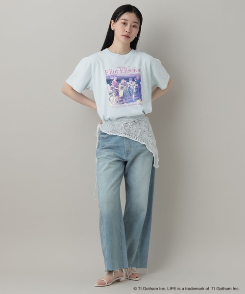 A part by(アパートバイ)の「LIFEカラーTシャツ(Tシャツ/カットソー・レディース・チャコールグレー/ライトブルー・FREE)」の10枚目の写真
