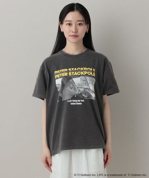 A part by(アパートバイ)の「LIFEカラーTシャツ(Tシャツ/カットソー・レディース・チャコールグレー/ライトブルー・FREE)」の14枚目の写真