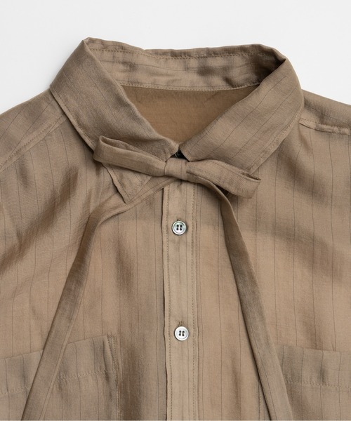 PRANK PROJECT（プランクプロジェクト）の「【2026Summer Pre-Order】シアーボウタイシャツ / Sheer Bow Tie Shirt（シャツ/ブラウス・レディース・ネイビー/ベージュ/ホワイト・FREE）」の22枚目の写真