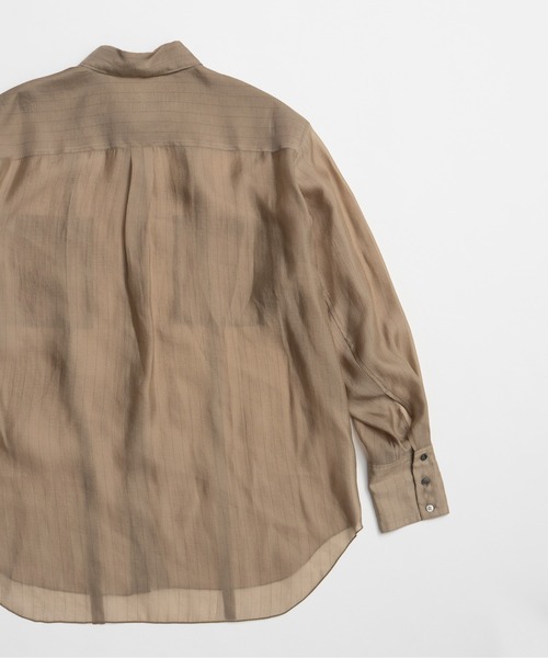 PRANK PROJECT（プランクプロジェクト）の「【2026Summer Pre-Order】シアーボウタイシャツ / Sheer Bow Tie Shirt（シャツ/ブラウス・レディース・ネイビー/ベージュ/ホワイト・FREE）」の19枚目の写真