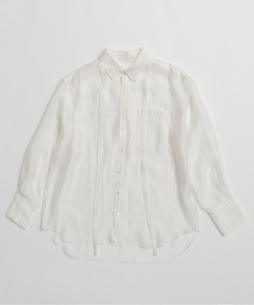 PRANK PROJECT（プランクプロジェクト）の「【2026Summer Pre-Order】シアーボウタイシャツ / Sheer Bow Tie Shirt（シャツ/ブラウス・レディース・ネイビー/ベージュ/ホワイト・FREE）」の15枚目の写真