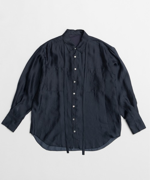 PRANK PROJECT（プランクプロジェクト）の「【2026Summer Pre-Order】シアーボウタイシャツ / Sheer Bow Tie Shirt（シャツ/ブラウス・レディース・ネイビー/ベージュ/ホワイト・FREE）」の16枚目の写真