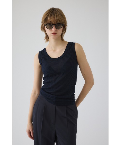 RIM.ARK(リムアーク)の「Needle knit tank top ニードルニットタンクトップ(タンクトップ・レディース・ブルー/ブラック/ネイビー/ホワイト・FREE)」の21枚目の写真