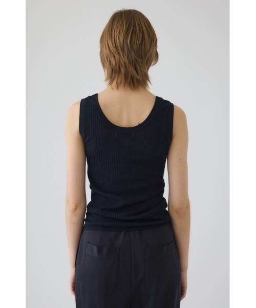 RIM.ARK(リムアーク)の「Needle knit tank top ニードルニットタンクトップ(タンクトップ・レディース・ブルー/ブラック/ネイビー/ホワイト・FREE)」の7枚目の写真