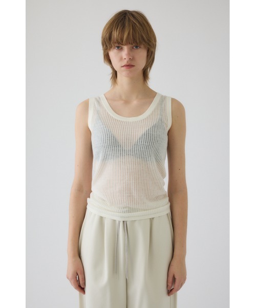 RIM.ARK(リムアーク)の「Needle knit tank top ニードルニットタンクトップ(タンクトップ・レディース・ブルー/ブラック/ネイビー/ホワイト・FREE)」の11枚目の写真