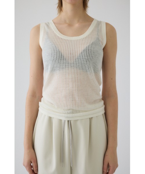 RIM.ARK(リムアーク)の「Needle knit tank top ニードルニットタンクトップ(タンクトップ・レディース・ブルー/ブラック/ネイビー/ホワイト・FREE)」の12枚目の写真