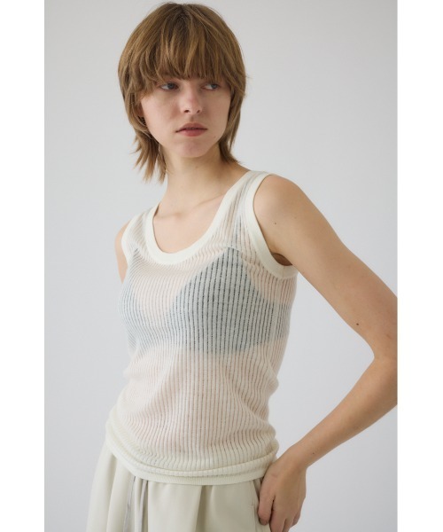 RIM.ARK(リムアーク)の「Needle knit tank top ニードルニットタンクトップ(タンクトップ・レディース・ブルー/ブラック/ネイビー/ホワイト・FREE)」の13枚目の写真