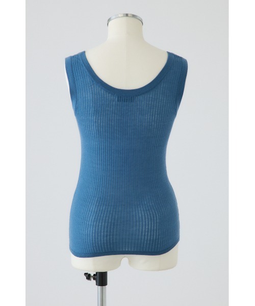 RIM.ARK(リムアーク)の「Needle knit tank top ニードルニットタンクトップ(タンクトップ・レディース・ブルー/ブラック/ネイビー/ホワイト・FREE)」の6枚目の写真