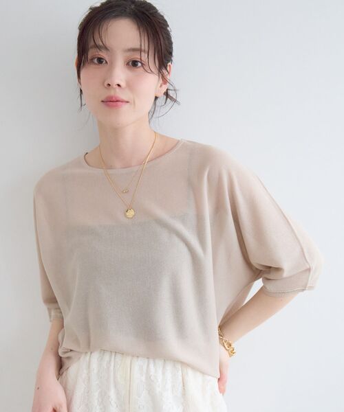 le.coeur blanc(ルクールブラン)の「【UVカット】ドルマンスリーブプルオーバー(ニット/セーター・レディース・ブルー系その他5/オレンジ/ベージュ/ブラック・38)」の18枚目の写真