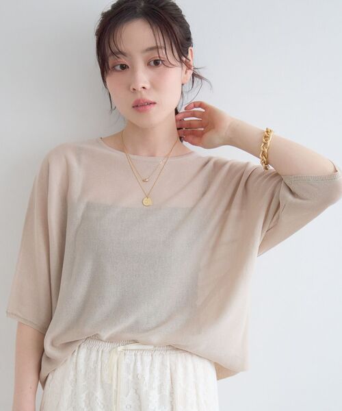 le.coeur blanc(ルクールブラン)の「【UVカット】ドルマンスリーブプルオーバー(ニット/セーター・レディース・ブルー系その他5/オレンジ/ベージュ/ブラック・38)」の17枚目の写真