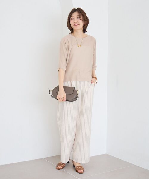 le.coeur blanc(ルクールブラン)の「【UVカット】ドルマンスリーブプルオーバー(ニット/セーター・レディース・ブルー系その他5/オレンジ/ベージュ/ブラック・38)」の8枚目の写真
