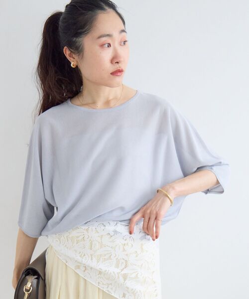 le.coeur blanc(ルクールブラン)の「【UVカット】ドルマンスリーブプルオーバー(ニット/セーター・レディース・ブルー系その他5/オレンジ/ベージュ/ブラック・38)」の12枚目の写真