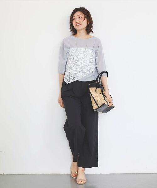 le.coeur blanc(ルクールブラン)の「【UVカット】ドルマンスリーブプルオーバー(ニット/セーター・レディース・ブルー系その他5/オレンジ/ベージュ/ブラック・38)」の5枚目の写真
