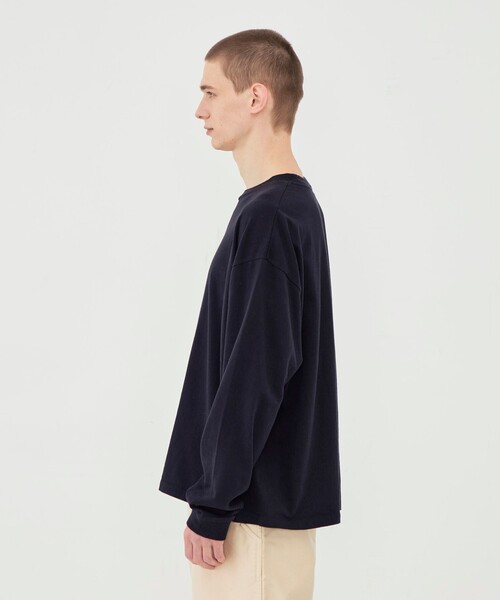 GALERIE VIE(ギャルリー ヴィー)の「コットン吊り天竺 ロングスリーブプルオーバー(Tシャツ/カットソー・メンズ・ホワイト/ブラック/ネイビー・S/M)」の5枚目の写真