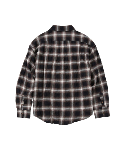 WMC(ダブリューエムシー)の「クリーズリンクルオンブレチェックシャツ_BLACK(シャツ/ブラウス・メンズ・ブラック・M/L)」の3枚目の写真