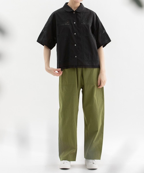 nop de nod（ノップドゥノッド）の「コットンリネンベイカーパンツ（その他パンツ・レディース・インディゴブルー/グレー系その他/カーキ・3）」の4枚目の写真