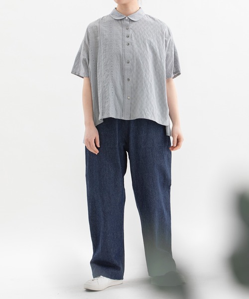 nop de nod（ノップドゥノッド）の「コットンリネンベイカーパンツ（その他パンツ・レディース・インディゴブルー/グレー系その他/カーキ・3）」の11枚目の写真