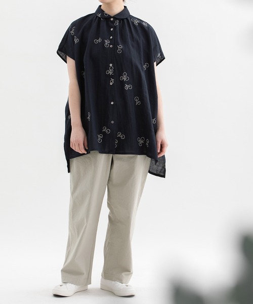 nop de nod（ノップドゥノッド）の「コットンリネンベイカーパンツ（その他パンツ・レディース・インディゴブルー/グレー系その他/カーキ・3）」の13枚目の写真