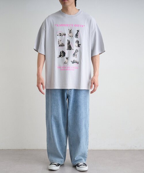 SOUNDSGOOOOD(サウンズグッド)の「【SOUNDS GOOOOD】パウダー犬ロゴプリントTEE(Tシャツ/カットソー・レディース・チャコールグレー/オレンジ/ブルー・ONE SIZE)」の11枚目の写真