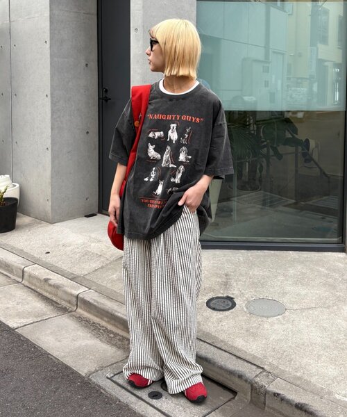 SOUNDSGOOOOD(サウンズグッド)の「【SOUNDS GOOOOD】パウダー犬ロゴプリントTEE(Tシャツ/カットソー・レディース・チャコールグレー/オレンジ/ブルー・ONE SIZE)」の21枚目の写真
