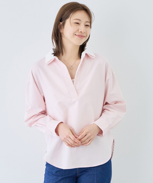Jayro(ジャイロ)の「オックススキッパーブラウス(シャツ/ブラウス・レディース・ピンク/ブルー系その他4/サックスブルー・M)」の3枚目の写真