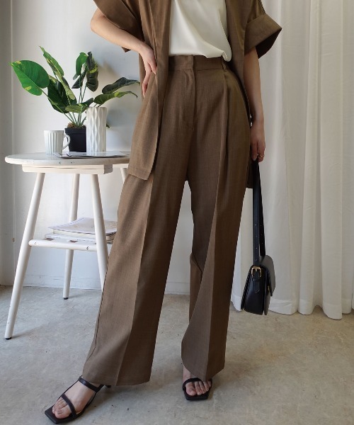 CORNERS(コーナーズ)の「ヴィンテージワッシャタックパンツ【セットアップ可能】(その他パンツ・レディース・アイボリー/モカ・M)」の10枚目の写真