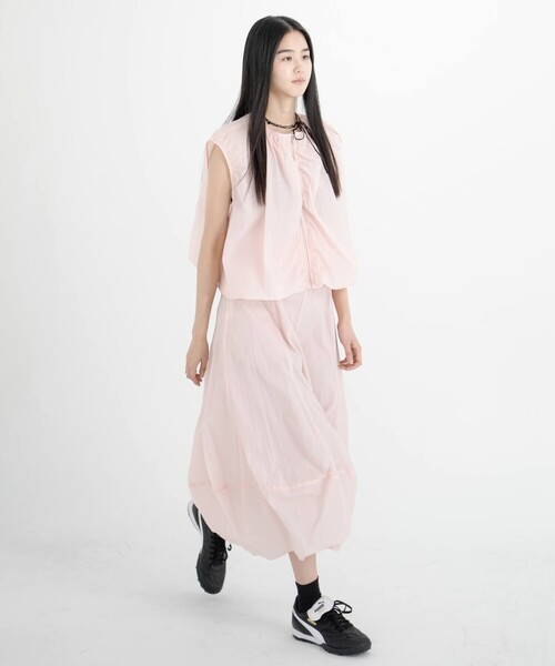 Bshop(ビショップ)の「eunoia | ナイロン ジップベスト WOMEN(ベスト・レディース・ピンク/ブラック・ONE)」の22枚目の写真