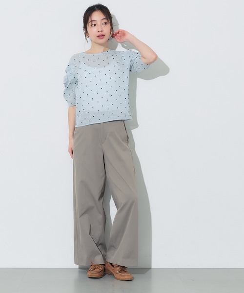 coca(coca)(コカ)の「【田中里奈様着用】シアードット袖シャーリングTOPS(Tシャツ/カットソー・レディース・ホワイト/ブラック/アイボリー/ライトブルー・L/M/S)」の22枚目の写真