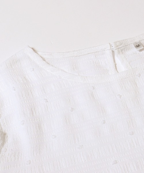 coca(coca)(コカ)の「シアードット袖シャーリングTOPS(Tシャツ/カットソー・レディース・ホワイト/ブラック/アイボリー/ライトブルー・L/M/S)」の22枚目の写真