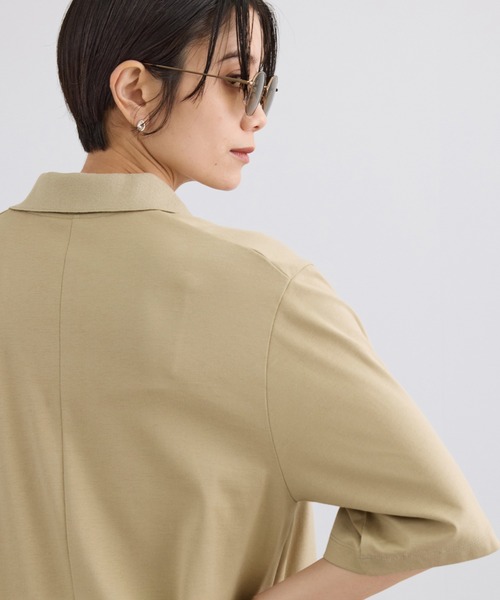 SALON adam et rope'(サロン アダム エ ロペ)の「プリマベールポロシャツワンピース / UVケア・二の腕カバー・半袖・夏服・オフィスカジュアル(ワンピース・レディース・キャメル/ブラック・FREE)」の13枚目の写真