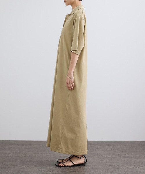 SALON adam et rope'(サロン アダム エ ロペ)の「プリマベールポロシャツワンピース / UVケア・二の腕カバー・半袖・夏服・オフィスカジュアル(ワンピース・レディース・キャメル/ブラック・FREE)」の15枚目の写真