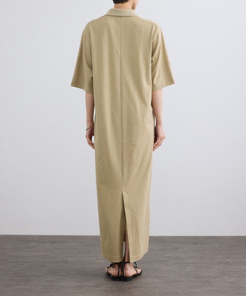 SALON adam et rope'(サロン アダム エ ロペ)の「プリマベールポロシャツワンピース / UVケア・二の腕カバー・半袖・夏服・オフィスカジュアル(ワンピース・レディース・キャメル/ブラック・FREE)」の16枚目の写真