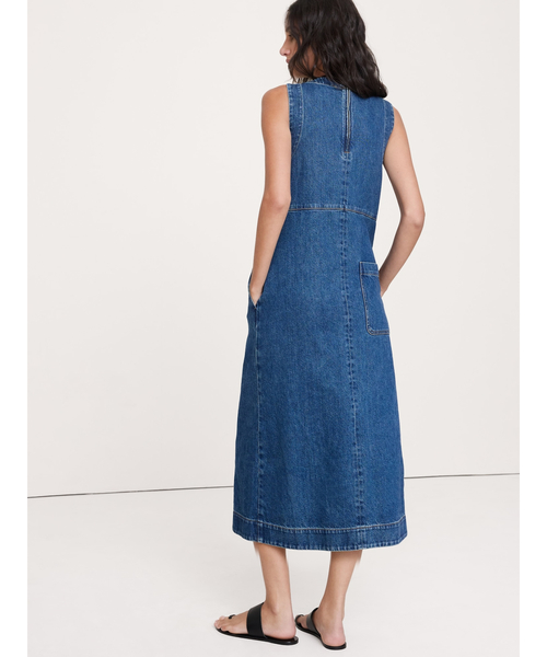 Banana Republic(バナナリパブリック)の「デニム シフト ミディドレス(ワンピース・レディース・インディゴブルー・S/M/XS/L)」の4枚目の写真