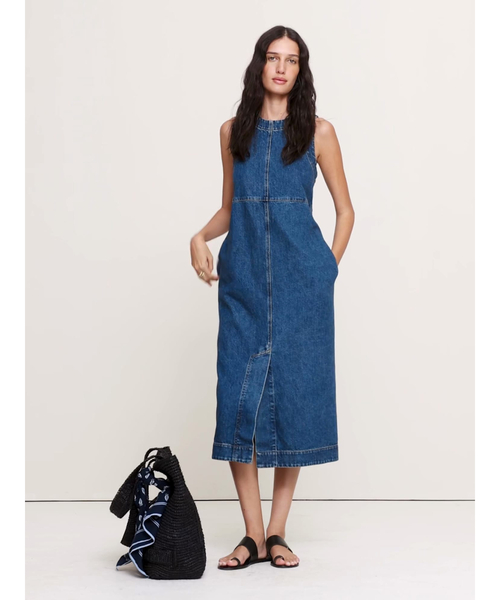 Banana Republic(バナナリパブリック)の「デニム シフト ミディドレス(ワンピース・レディース・インディゴブルー・S/M/XS/L)」の2枚目の写真