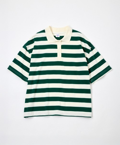 COLORME(カラーミー)の「【AKB48 伊藤百花 着用】半袖ゆるラガーTシャツ(ポロシャツ・レディース・ネイビー/グリーン・FREE)」の13枚目の写真